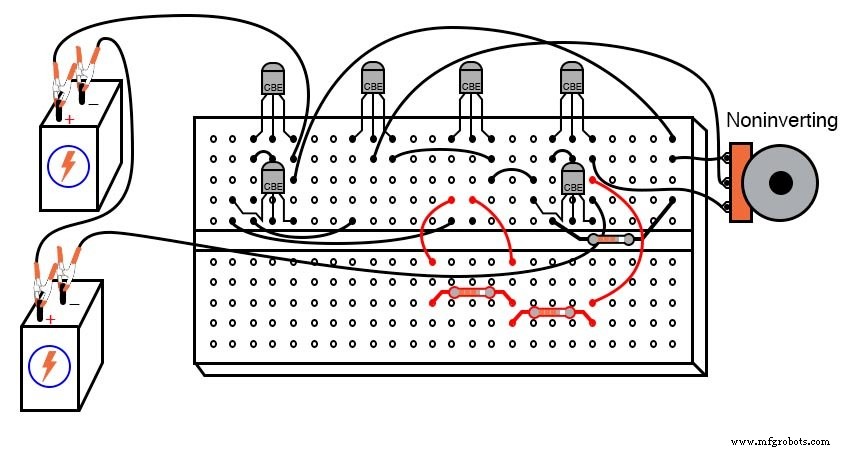 オペアンプとして機能する高利得差動増幅器の構築